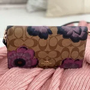 COACH Purple Floral Purse BOXED
